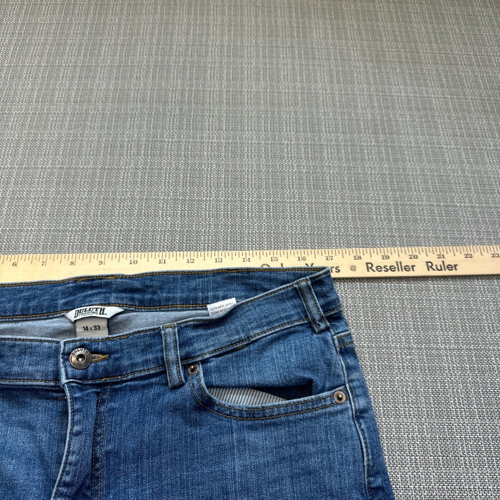 Duluth Trading Womens Daily Denim Bootcut Jeans 14 x 33 Blue Stretch - Picture 7 of 11